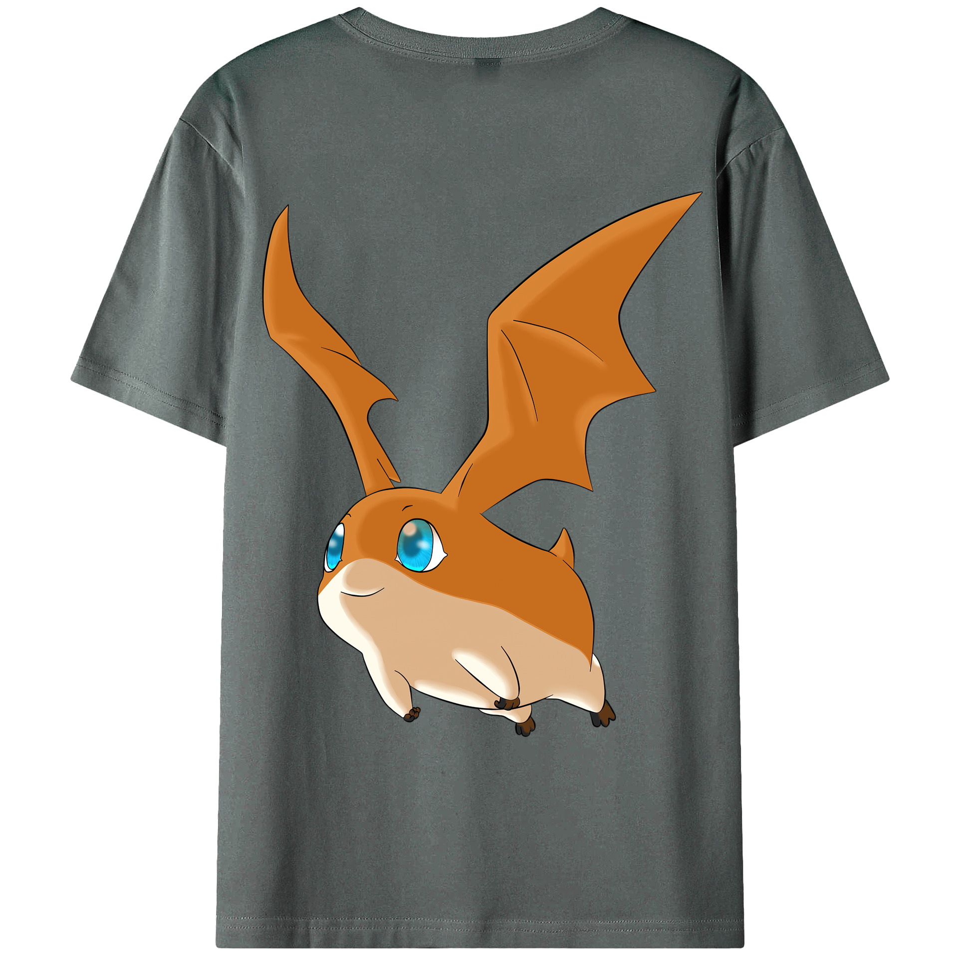 （画像用） Digimon デジタルモンスター/デジモン 綿100％ メンズ半袖Tシャツ（バックプリント） 通気性